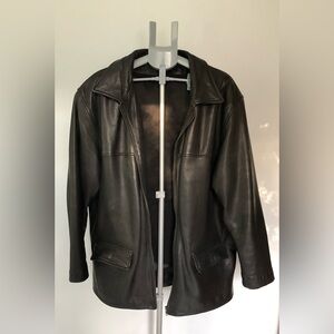 Men’s Black Leather Jacket Size XL